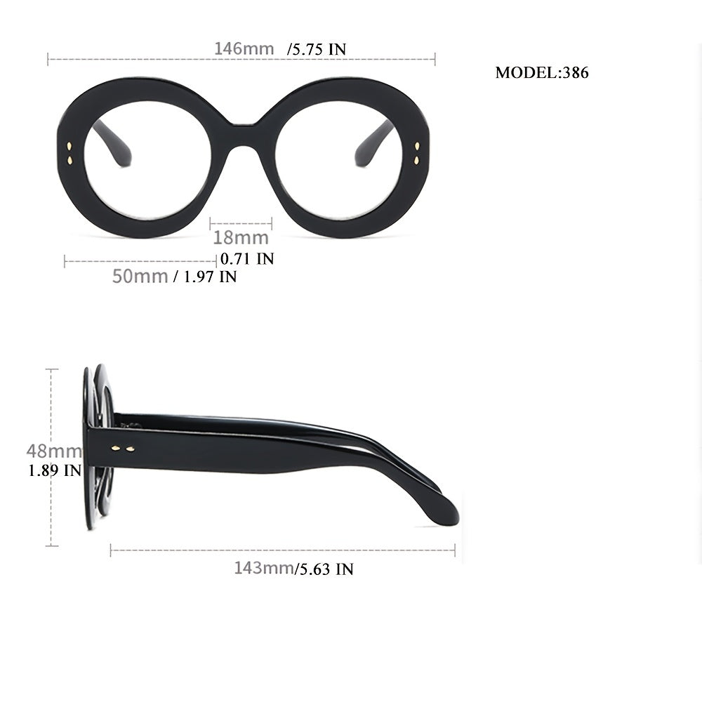 Round Frame Glasses Gradient Lens Metal Hinge Cat Eye Glasses
