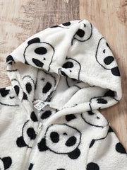 Panda Hooded Jumpsuit Baby Boys Thermal Bodysuit