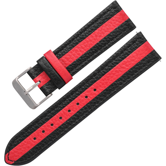 Bicolor Quick Release Leather Watch Band Clemence Leather Spring Bars 20mm 22mm