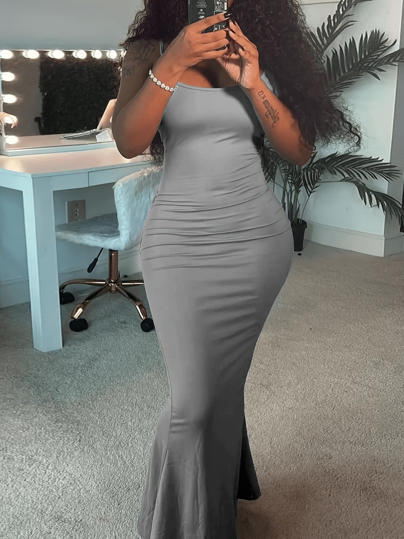 Sexy Summer Maxi Dress Stretch Cami Mermaid Dress
