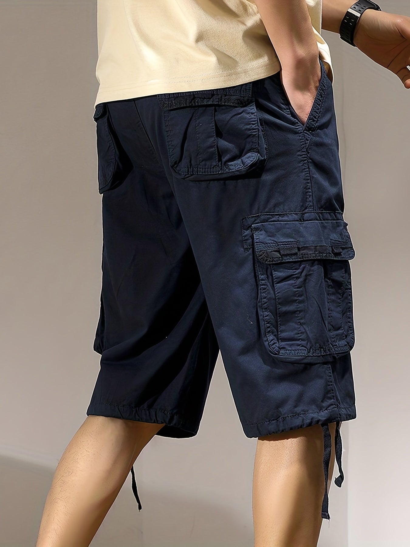Men's Cargo Cotton Shorts with Pockets for Summer