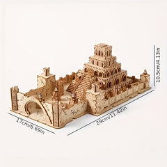 3D Wooden Jigsaw Puzzle 235pcs Ancient Temple Ruins Model for Adults