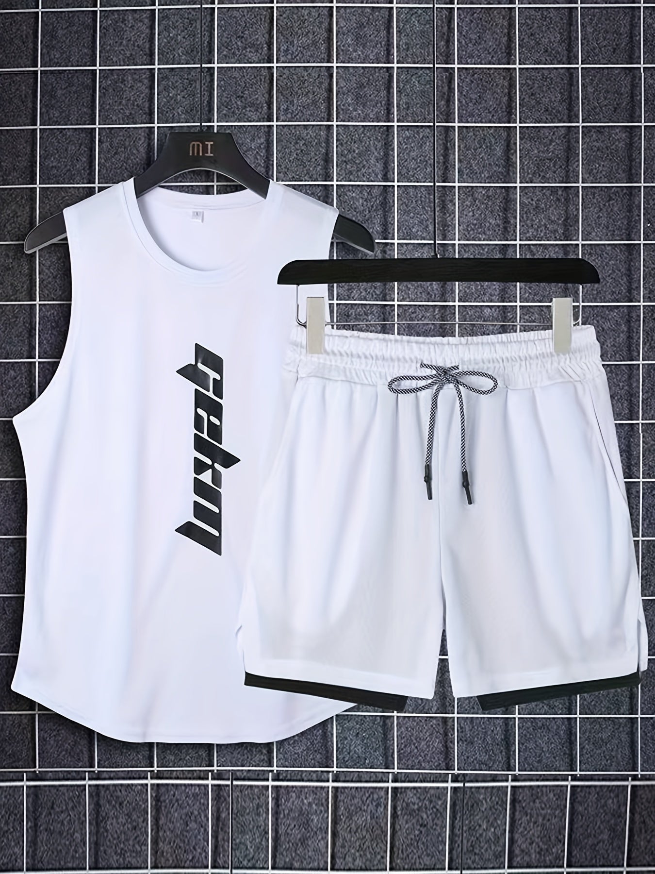 Men's 2 Piece Outfit Tanktop and Basketball Shorts Set