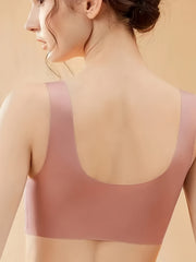 2pcs Contrast Lace Wireless Bras Front Buckle Women's Lingerie