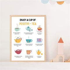 Cup of Positivity Teen Mental Health Print Therapy Office Decor