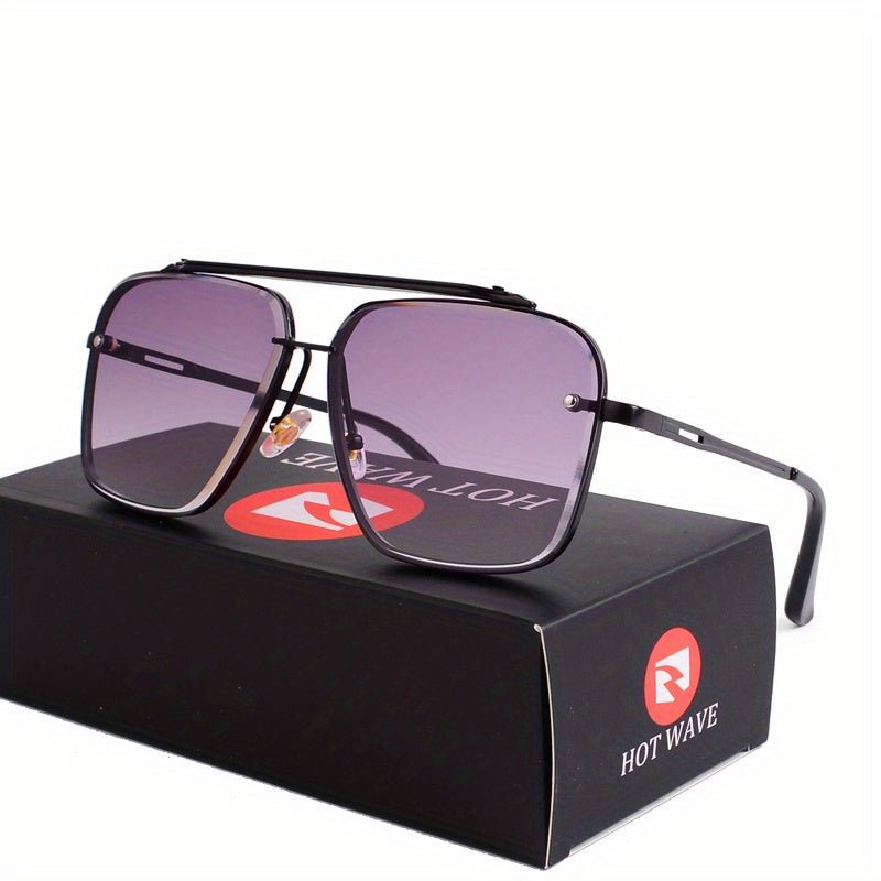 Classic Gradient Lens Men's Square Frame Sunglasses UV Protection
