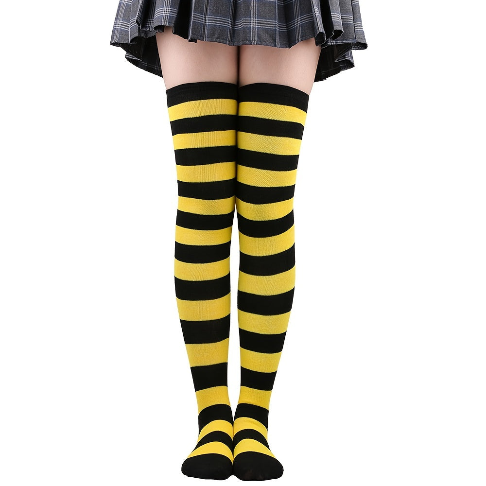 Striped Thigh High Socks for Halloween Costume
