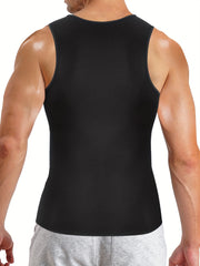 Men's Neoprene Sauna Vest Zipper Sweat Tank Top for Weight Loss