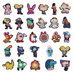 28pcs Cartoon Shoe Charms for Clogs Jigs Slides Sandals PVC Shoe Decorations