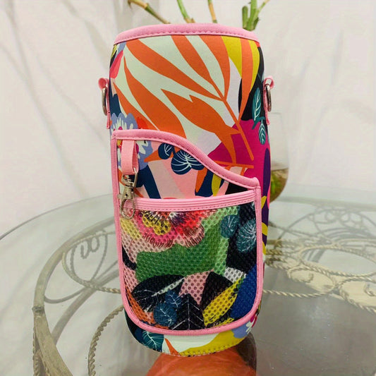 1pc Thermal Cup Insulation Sleeve with Shoulder Strap