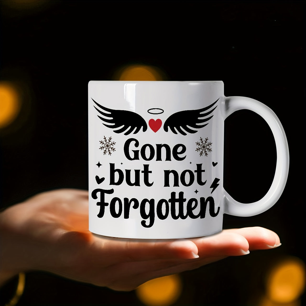 11oz Wings Printed Ceramic Water Cup for Outdoor Camping Travel Fitness