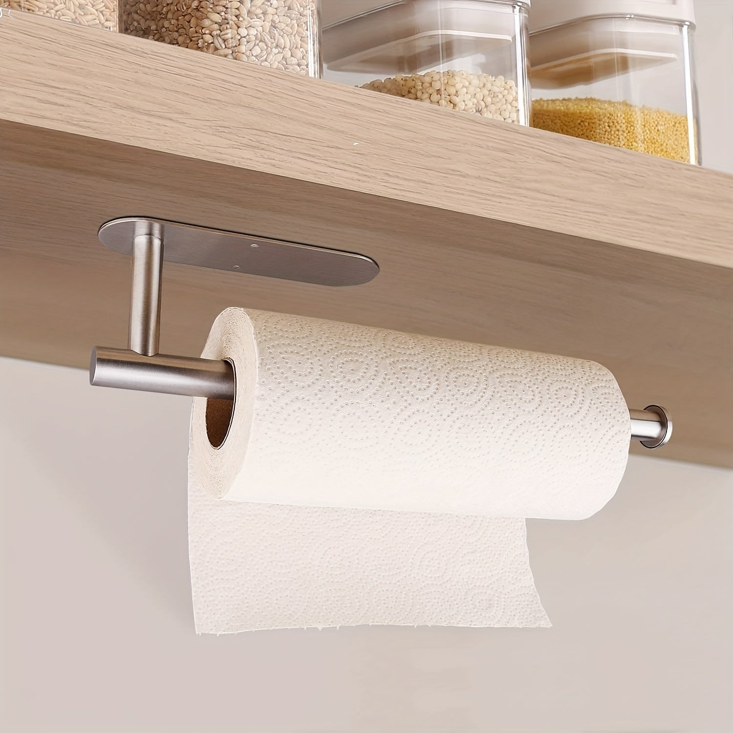 Paper Towel Holder Under Cabinet Self Adhesive Stainless Steel