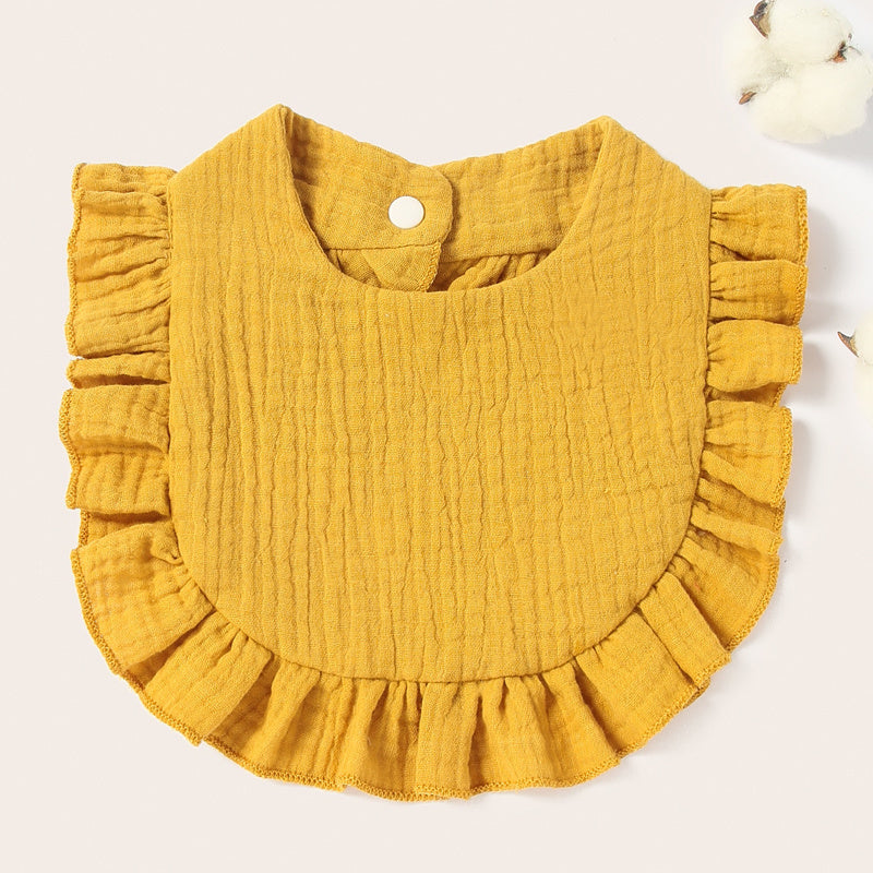 Baby Pure Cotton Ruffled Bib For Infant