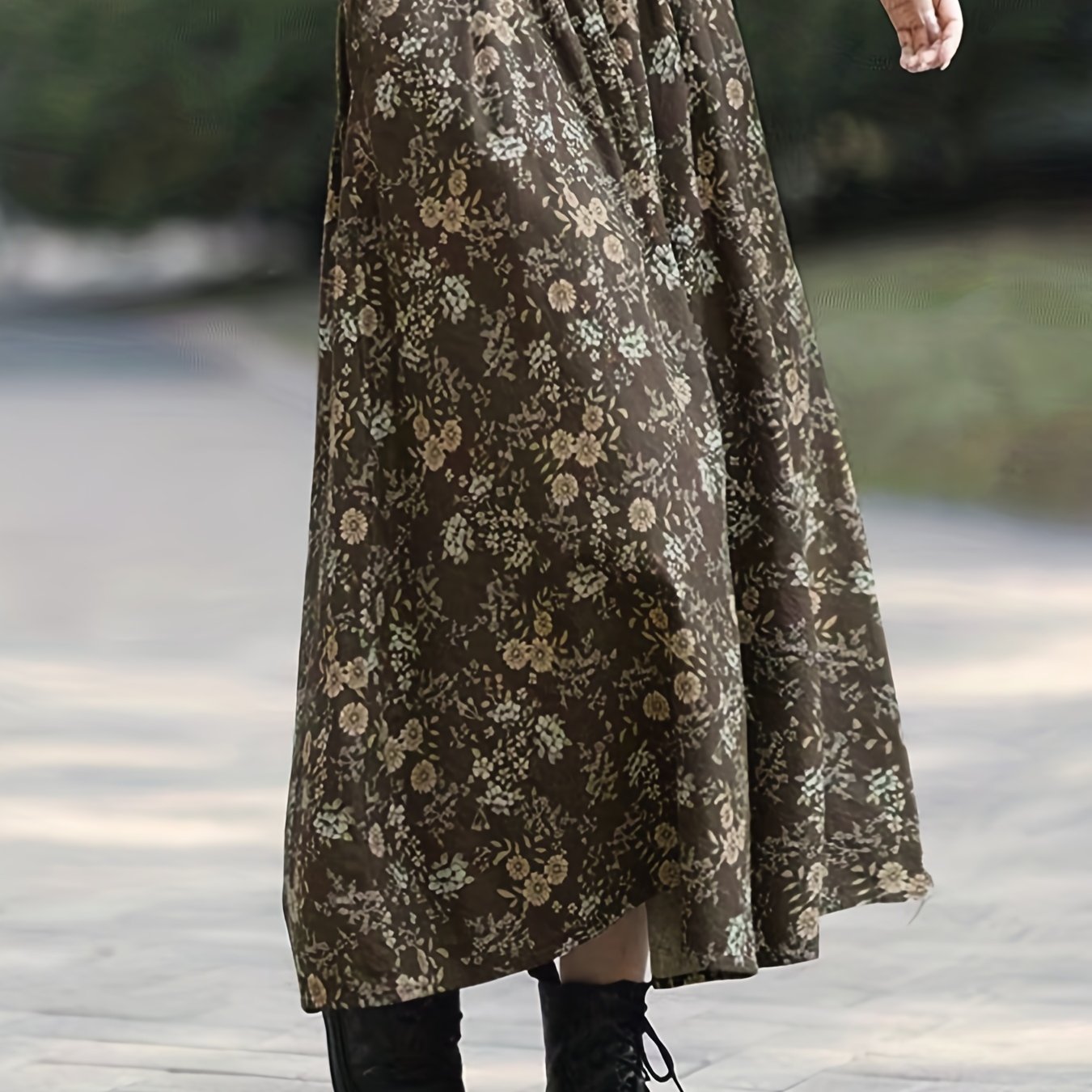 Boho Ditsy Floral Print Skirt for Summer & Spring