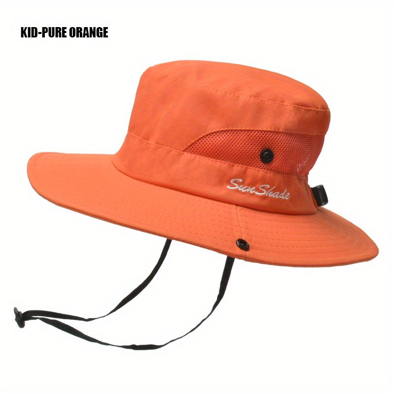 Casual Mesh Fisherman's Hat Sun Protection Drawstrings Waterproof Hat