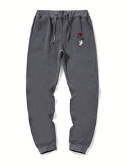 Rose In Hand Graphic Drawstring Joggers Men s Sweatpants