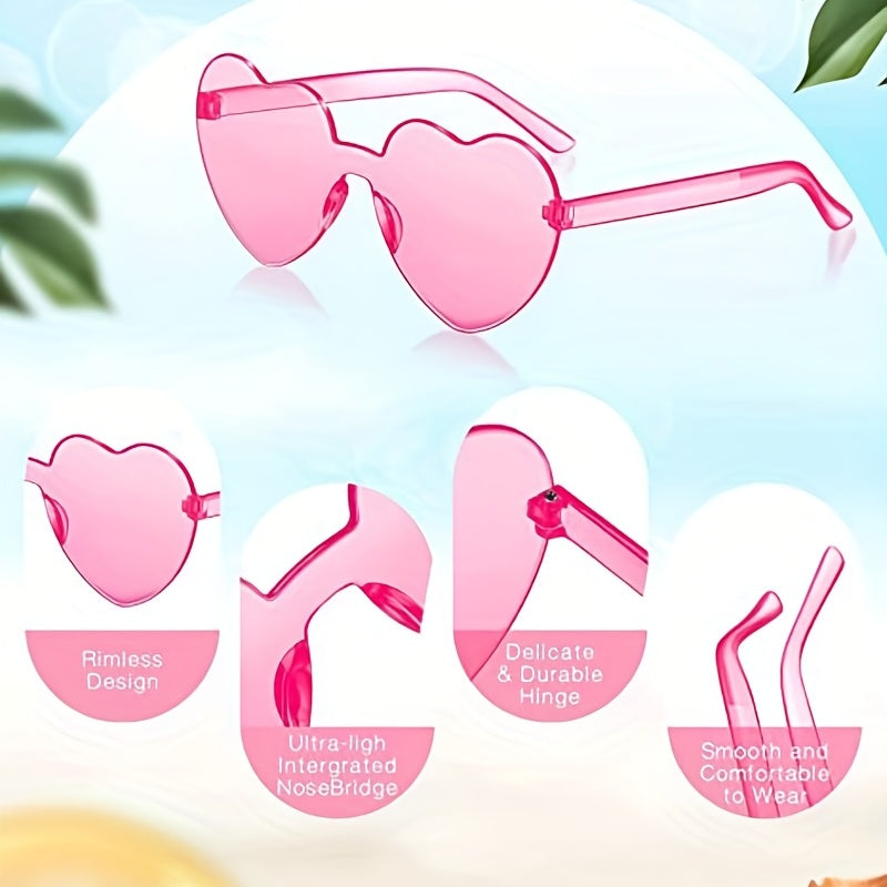 Cartoon Heart Sunglasses & Hair Accessories Set - Holiday Gift for Girls