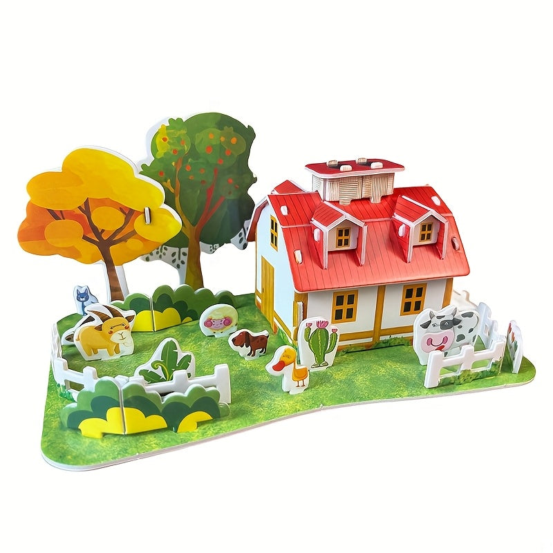 Villa 3D Model Puzzle DIY Toy Fun Toy Christmas Thanksgiving Gift