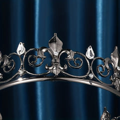 Baroque Dark Rhinestone Crown Bride Wedding Accessory
