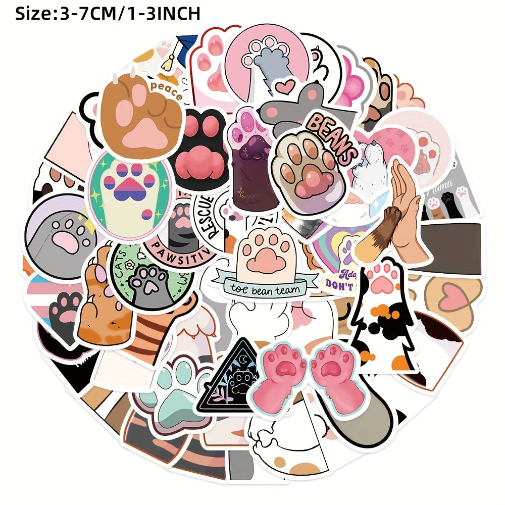 61pcs Cat Claw Stickers Laptop Helmet Decoration Waterproof DIY