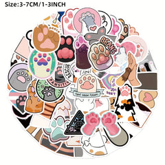 61pcs Cat Claw Stickers Laptop Helmet Decoration Waterproof DIY