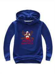 Reindeer Graphic Christmas Hoodie for Girls