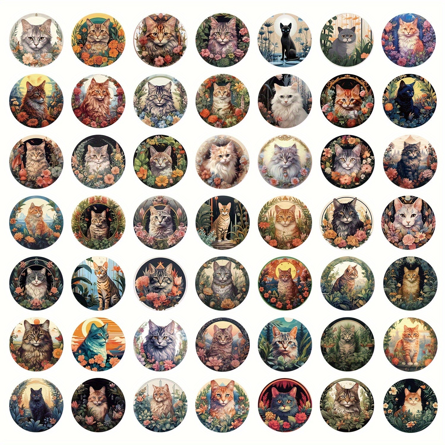 50pcs Kitten Seal Series Graffiti Stickers Waterproof DIY Sticker Pack
