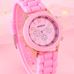 Student Quartz Watch & Pink Jade Bracelet & 3 Pink Butterfly Set