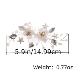 Crystal Flower Leaf Bridal Hair Clip Headband Wedding Hair Accessories