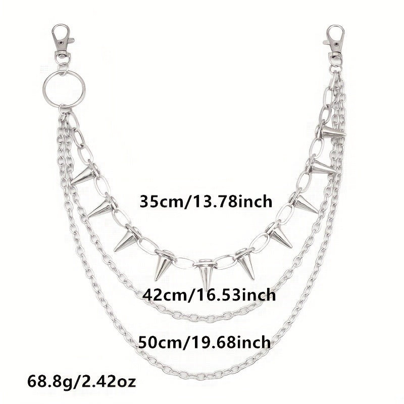 Hip Hop Punk Metal Rivet Stage Show Chatelaine Dress Up Jeans Accessories