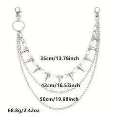 Hip Hop Punk Metal Rivet Stage Show Chatelaine Dress Up Jeans Accessories