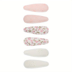 Boho Floral Bow Hair Clip Set for Baby Girls