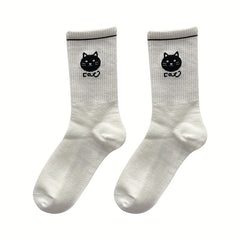12 Pairs Cartoon Print Socks Women's Mid Tube Stockings