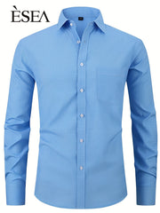 Men's Classic Button Up Shirt With Chest Pocket