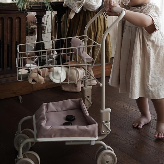 Doll Stroller with Storage Bag Toy for Dolls Shopping Cart Play House Toy