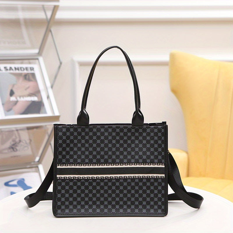 Women's Geometric Pattern Crossbody Bag Large Capacity Mobile Phone Handbag