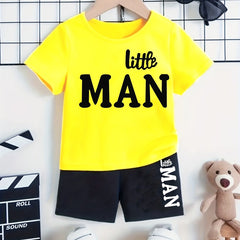 Boy's LITTLE MAN 2pc T-shirt & Shorts Set