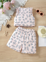 Girls' 2pc Geometric Pattern Pajama Set