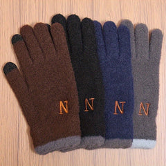 Men's Plush Winter Cycling Gloves Touch Screen Riding Gloves