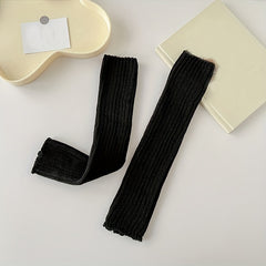 2 Pairs Rib Knit Leg Warmers Knee High Socks Women's Stockings