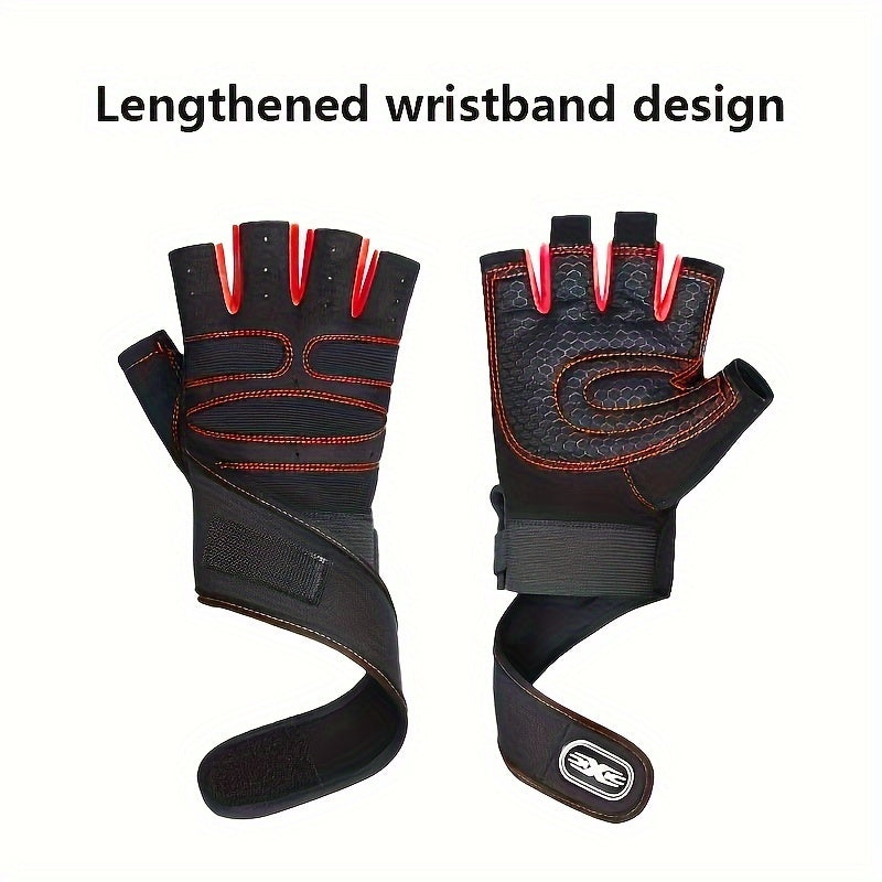 2pcs Half Finger Gym Fitness Gloves Anti Slip Weight Lifting Gloves