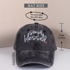 Blessed Embroidery Baseball Cap Distressed Dad Hat