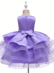 Girls Princess Wedding Dress Puffy Mesh Performance Skirt