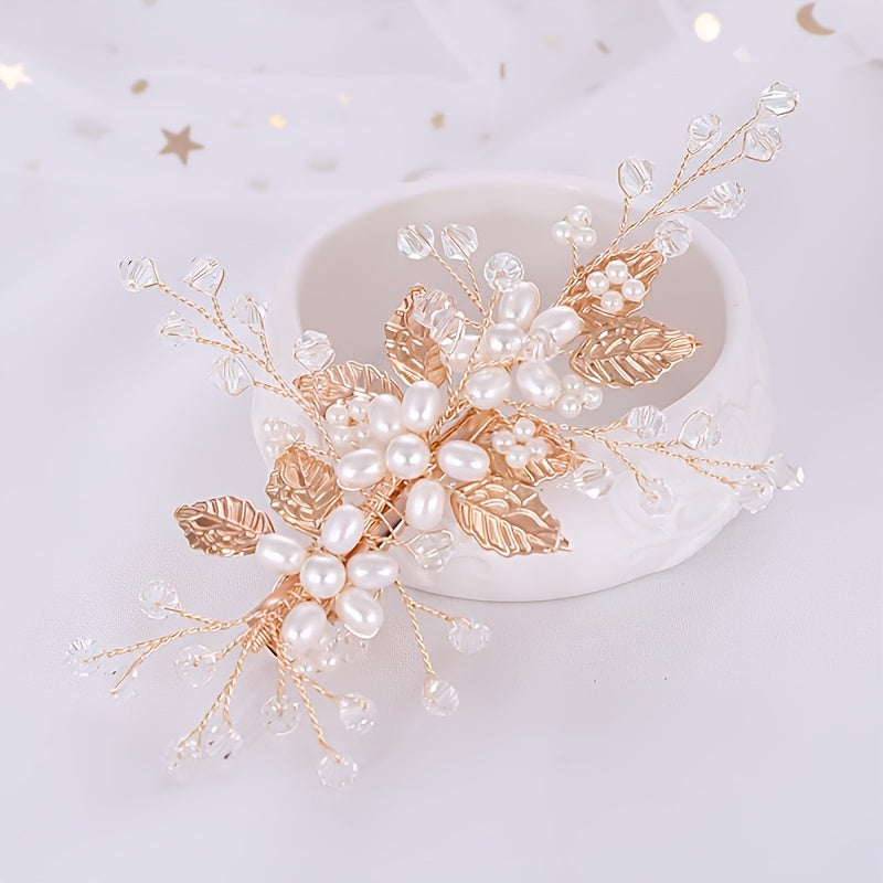 Faux Pearl Hair Clip Non slip Duck Billed Clip Side Clip Bangs Clip
