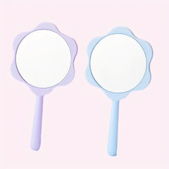 2pcs Cartoon Print Hand Mirror Floral Makeup Vanity Mirror for Girls Women Gift