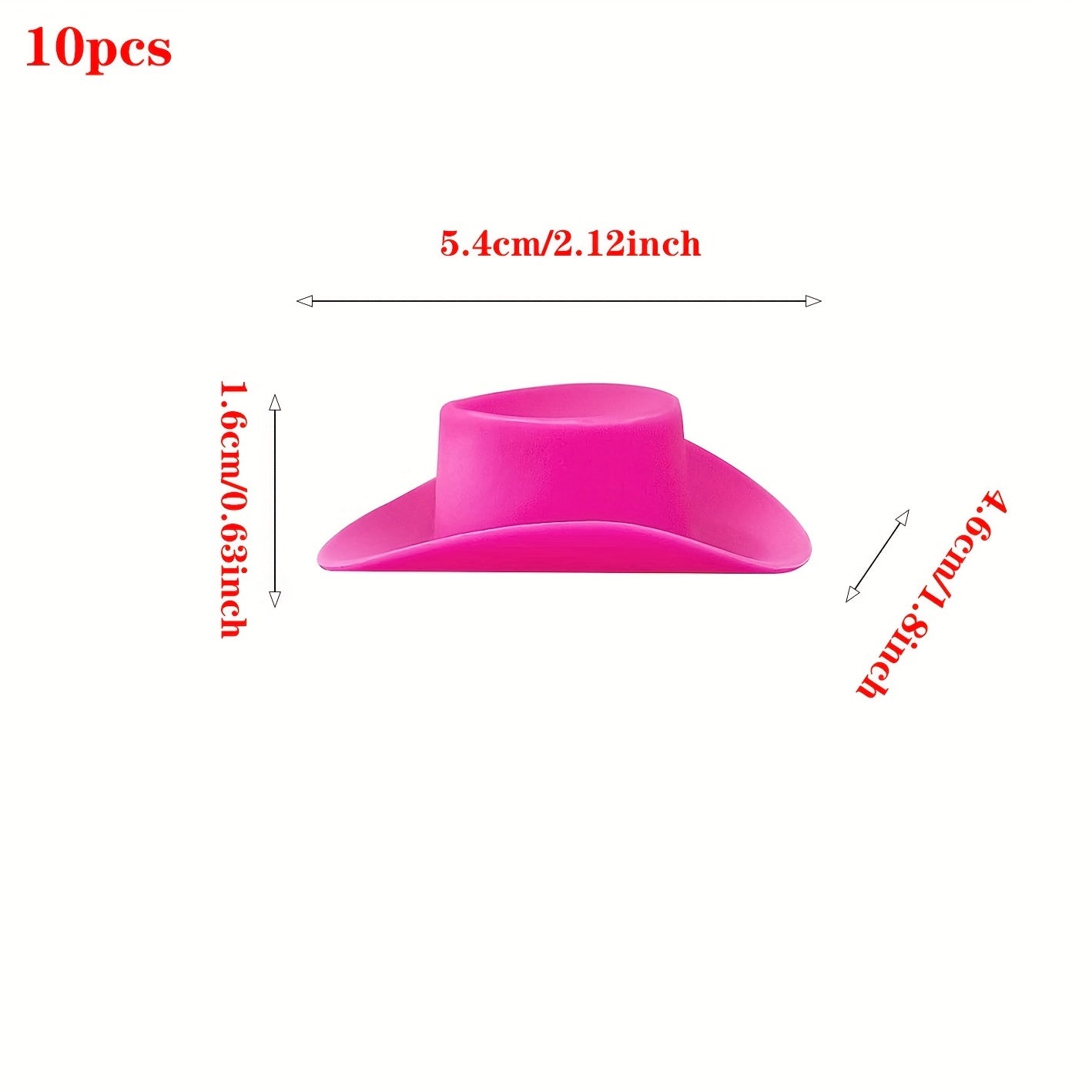10pcs Pink Mini Cowboy Hat Party Accessories Toy Doll Dress Up Play House Games