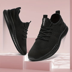 Comfortable Unisex Mesh Running Shoes Lace Up Outdoor Sneakers