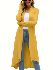 Open Front Drape Knit Cardigan Long Sleeve Sweater Women's Clothing