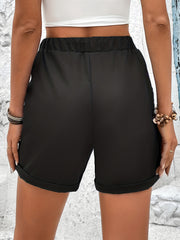 Solid Drawstring Shorts Casual Workout Shorts With Pockets
