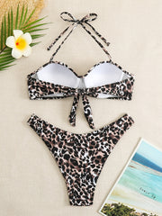 Leopard Print 2 Piece Bikini Set Sexy Swimsuit